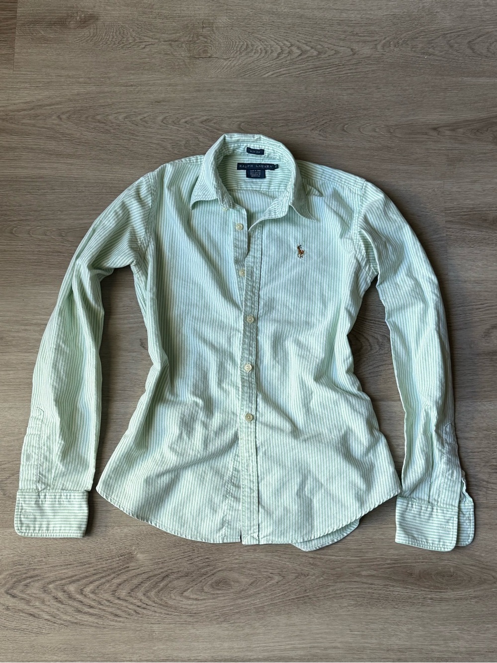 Ralph Lauren Mint Green Stripe Button-Down Shirt